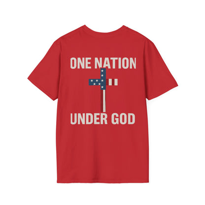 Patriotic Christian T-Shirt, One Nation Under God Tee, Unisex Graphic Top, Faith-Based Apparel, Independence Day Gift, Casual Wear
