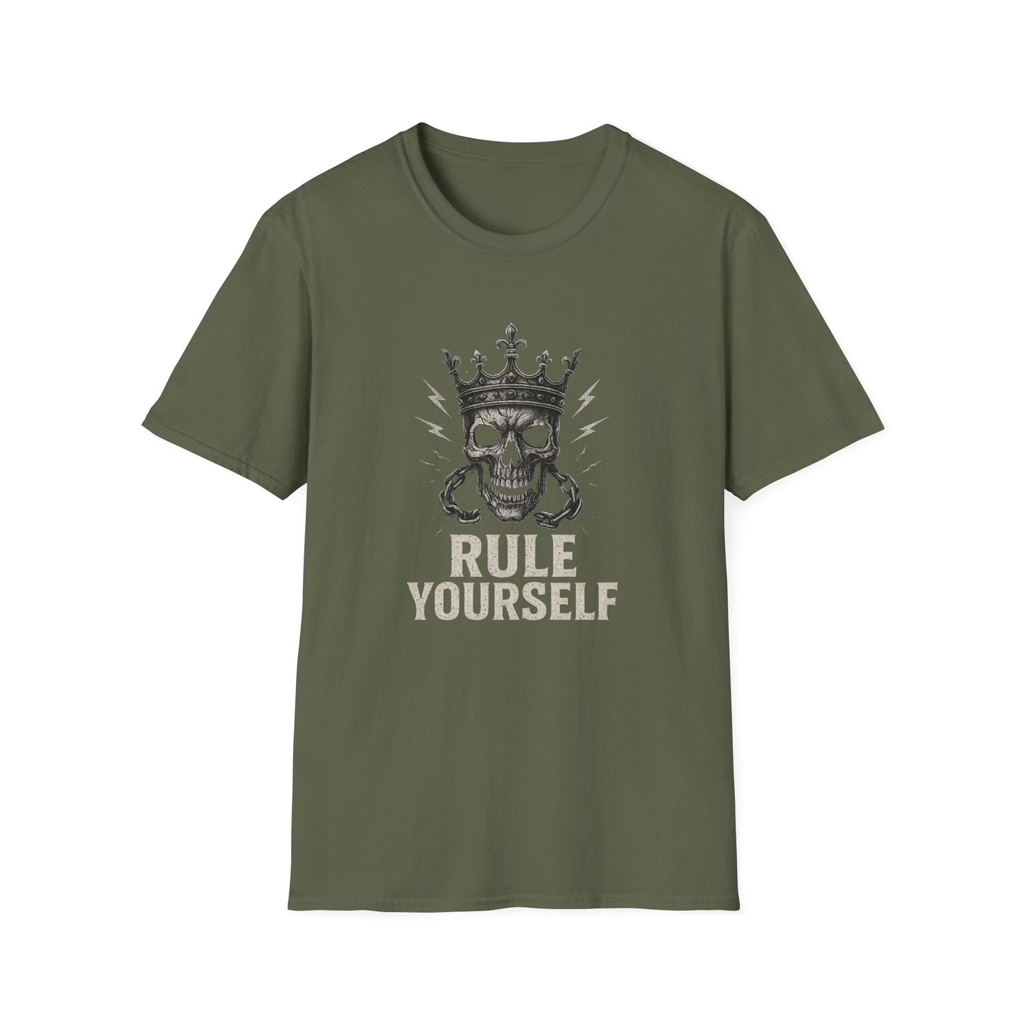 Skull Crown Unisex T-Shirt, Rule Yourself Apparel, Edgy Graphic Tee, Streetwear, Self-Empowerment Gift
