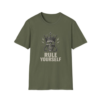 Skull Crown Unisex T-Shirt, Rule Yourself Apparel, Edgy Graphic Tee, Streetwear, Self-Empowerment Gift