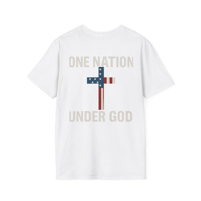 Patriotic Christian T-Shirt, One Nation Under God Tee, Unisex Graphic Top, Faith-Based Apparel, Independence Day Gift, Casual Wear