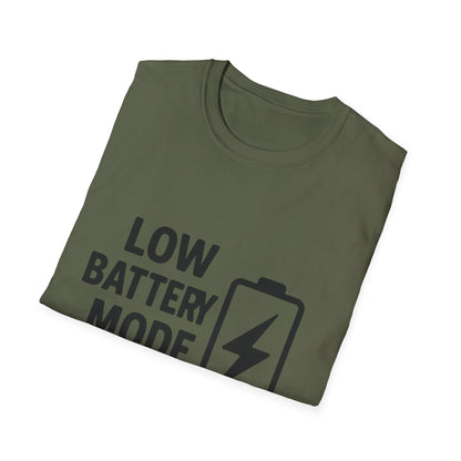 Low Battery Mode Unisex Softstyle T-Shirt, Gift for Tech Lovers, Casual Wear, Funny Tee, Great for Birthdays, Geek Culture