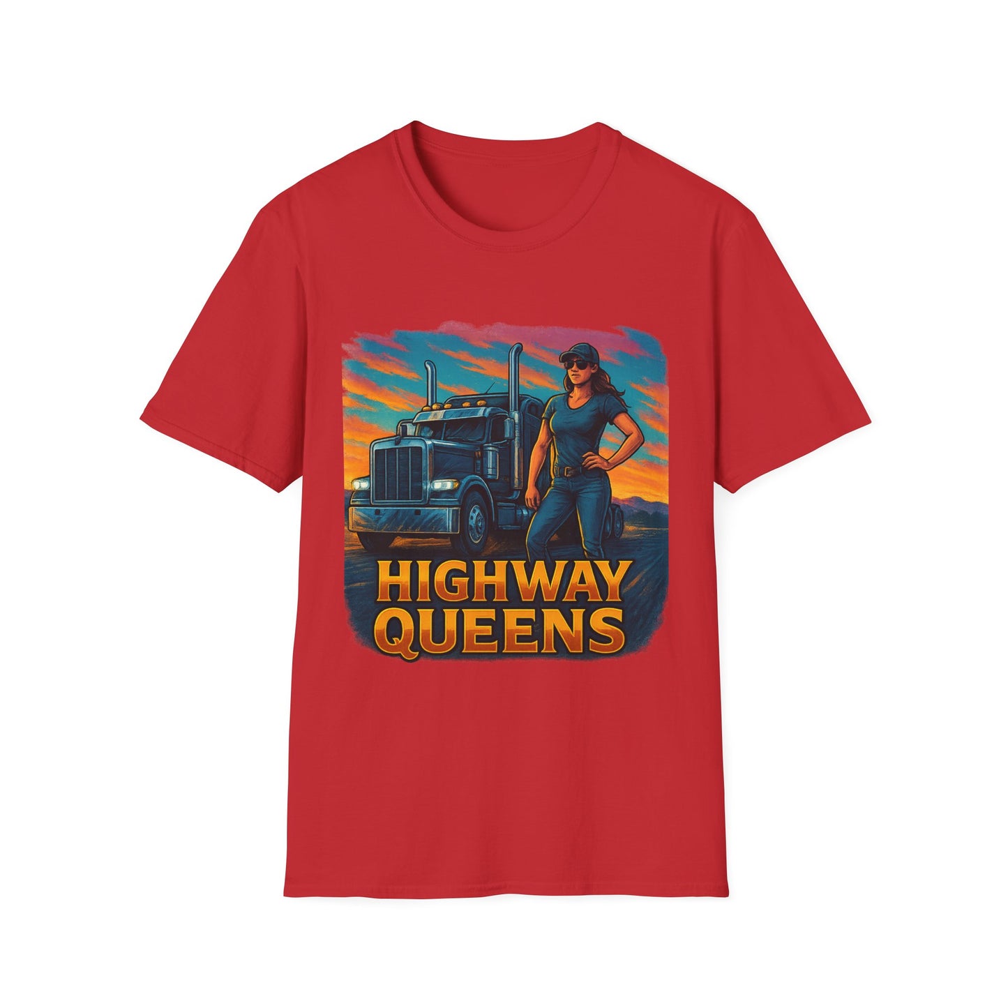 Highway Queens Unisex T-Shirt, Truck Driver Tee, Road Trip Shirt, Casual Gift, Women's Empowerment Apparel