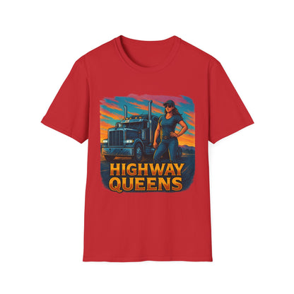 Highway Queens Unisex T-Shirt, Truck Driver Tee, Road Trip Shirt, Casual Gift, Women's Empowerment Apparel