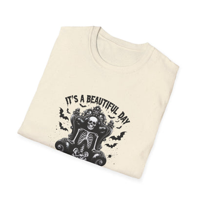 Skeleton Vibes T-Shirt - "It's a Beautiful Day to Leave Me Alone"