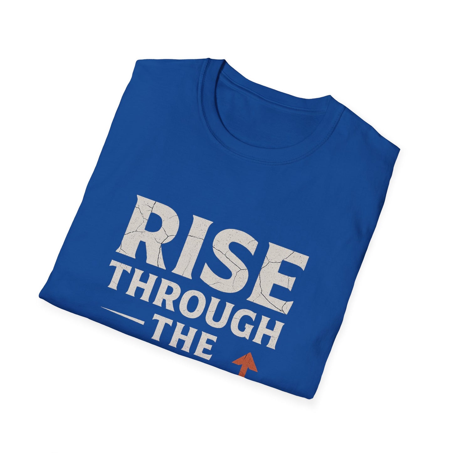 Inspirational Unisex Softstyle T-Shirt - Rise Through the Wreckage, Motivational Gift, Casual Wear, Workout Shirt, Uplifting Message Tee