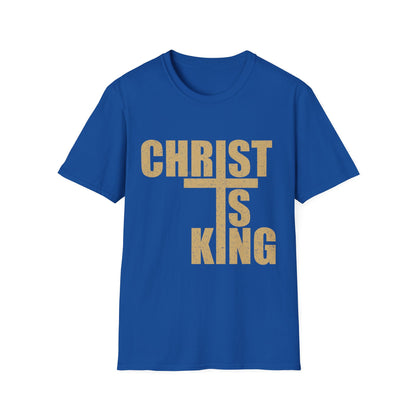Christ is King Unisex Softstyle T-Shirt, Faith-Based Apparel, Religious Gift, Christian Tee, Versatile Casual Wear, Perfect for Holidays