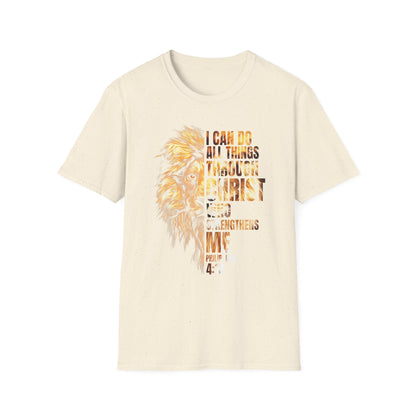 Faith-Inspired Lion T-Shirt, Christian Apparel, Inspirational Quote Shirt, Gifts for Believers, Motivational Tee