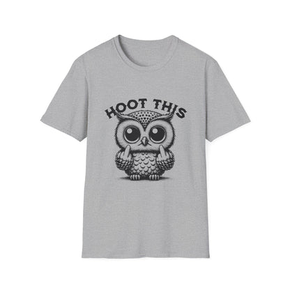 Hoot This Owl Graphic T-Shirt, Funny Tee for Animal Lovers, Gift for Birthdays, Casual Wear, Unisex Humor Shirt