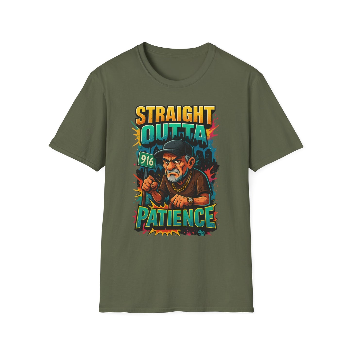 Straight Outta Patience Unisex T-Shirt - Funny Graphic Tee for Men and Women, Gift for Birthdays, Anniversaries, Casual Wear, Humor Fashion
