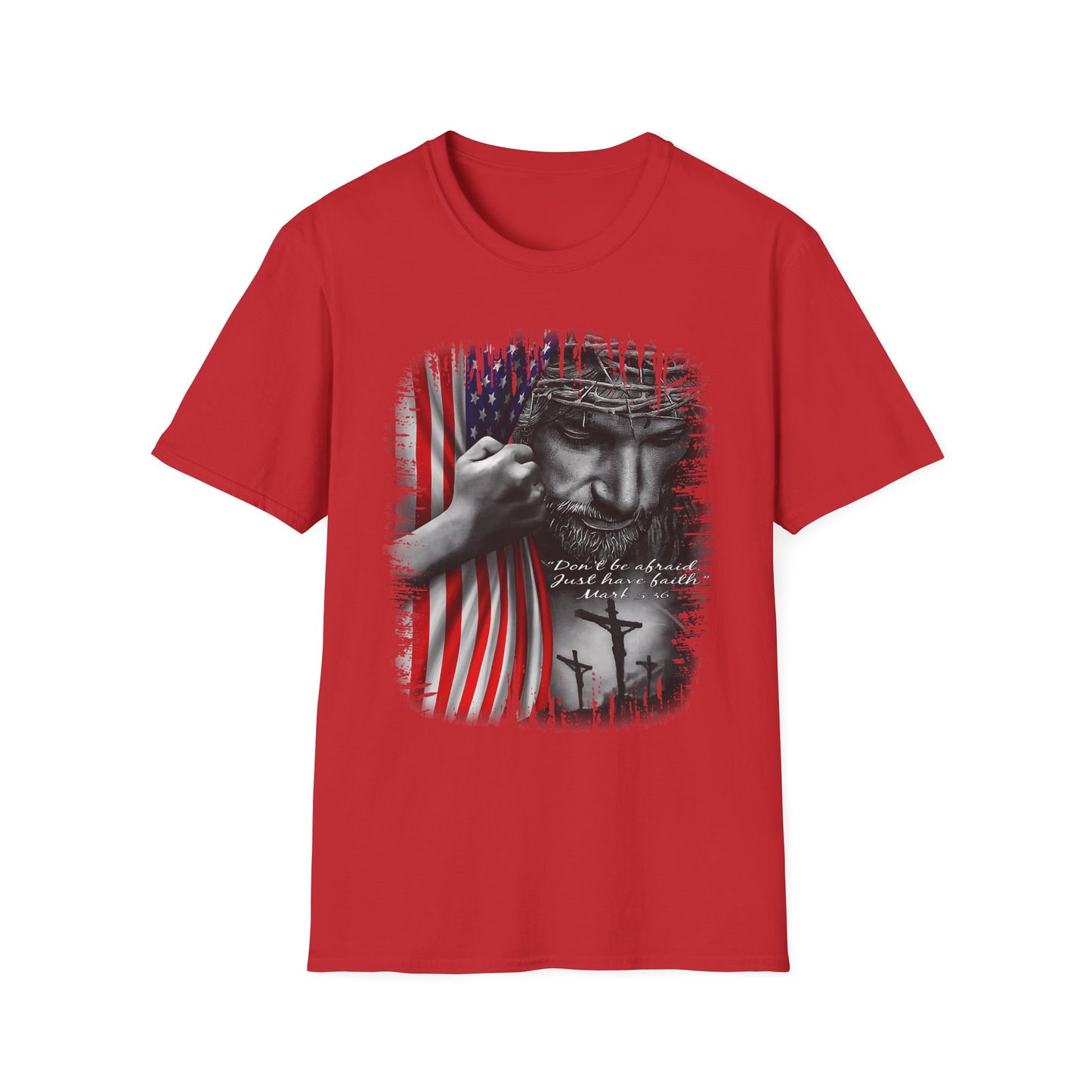 Patriotic Graphic T-Shirt - Unisex Softstyle Tee, Faith-Inspired Apparel, 4th of July, Memorial Day, Inspirational Gift