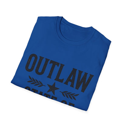 Unisex Outlaw State of Mind T-Shirt, Casual Tee, Gift for Rebels, Comfy Shirt, Festival Wear, Statement Apparel