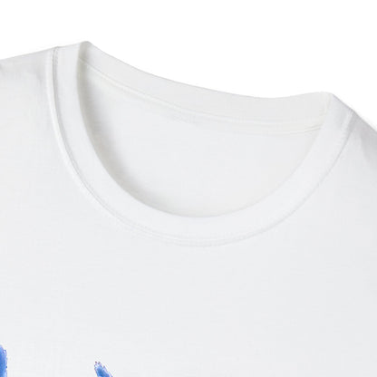 Blue Bulldog Art Unisex T-Shirt, Pet Lover Gift, Art Tee, Casual Wear, Unique Design, Animal Lover Apparel