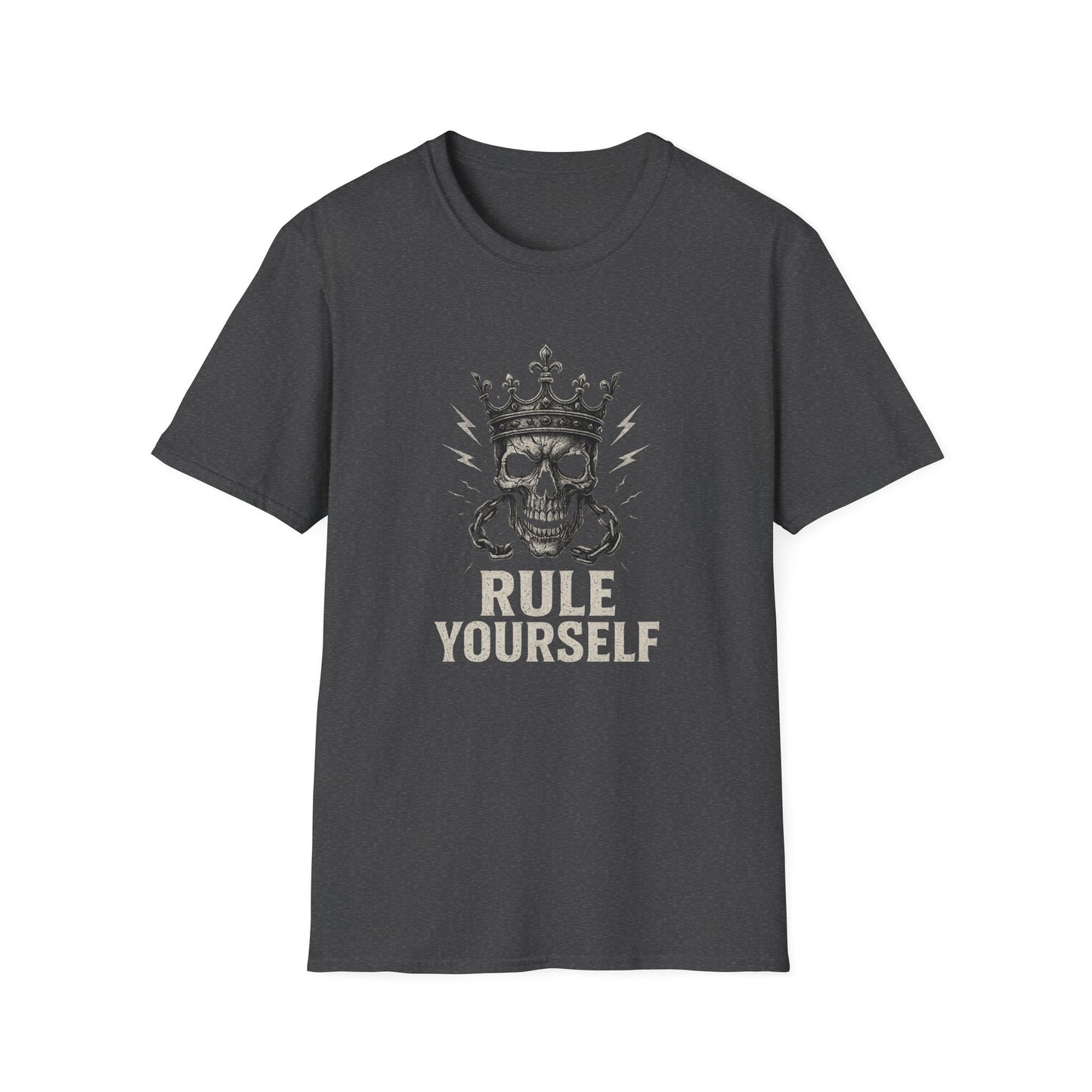 Skull Crown Unisex T-Shirt, Rule Yourself Apparel, Edgy Graphic Tee, Streetwear, Self-Empowerment Gift