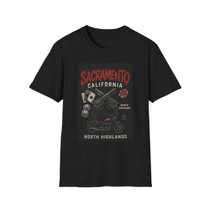 Sacramento Graphic Tee - Unisex Softstyle T-Shirt, California Apparel, Cool Casual Wear, Gift for Gamblers, Vintage Design