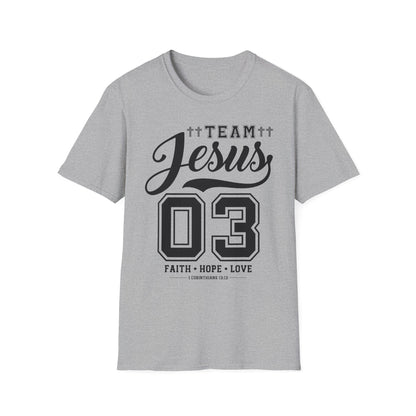 Team Jesus Unisex Softstyle T-Shirt - Faith Hope Love Graphic Tee, Christian Apparel, Church Event Wear, Gift for Believers, [...]