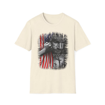 Patriotic Graphic T-Shirt - Unisex Softstyle Tee, Faith-Inspired Apparel, 4th of July, Memorial Day, Inspirational Gift
