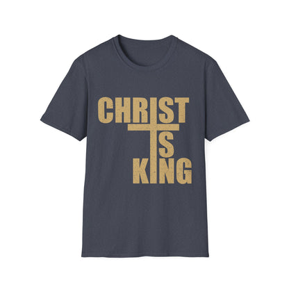 Christ is King Unisex Softstyle T-Shirt, Faith-Based Apparel, Religious Gift, Christian Tee, Versatile Casual Wear, Perfect for Holidays