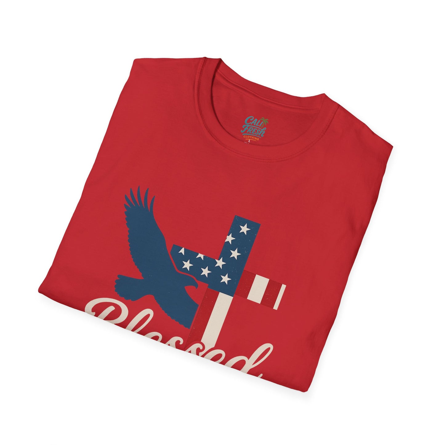 Blessed & Free Unisex T-Shirt | Inspirational American Flag Tee, Faith-Based Gift, Patriotic Apparel, Comfort Fit, Everyday Wear