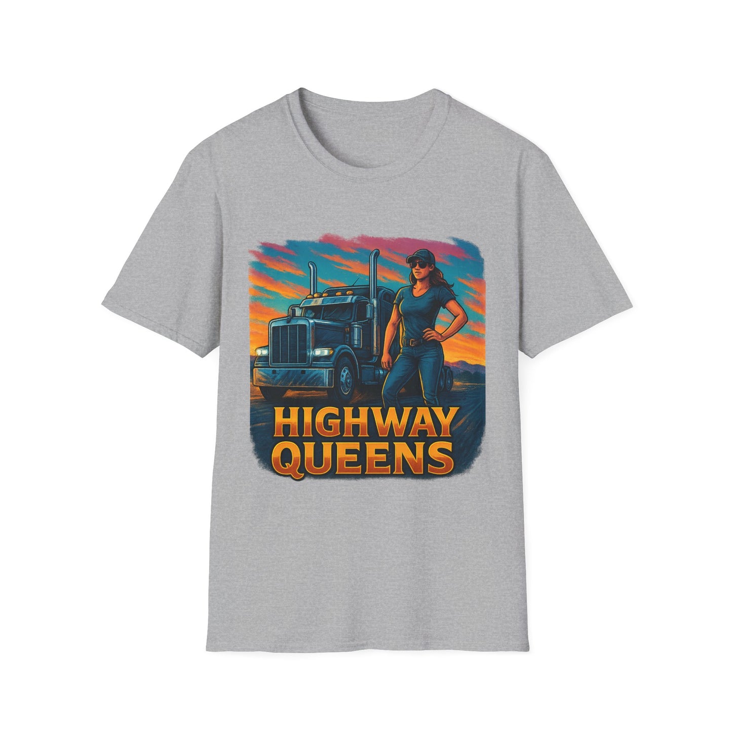 Highway Queens Unisex T-Shirt, Truck Driver Tee, Road Trip Shirt, Casual Gift, Women's Empowerment Apparel