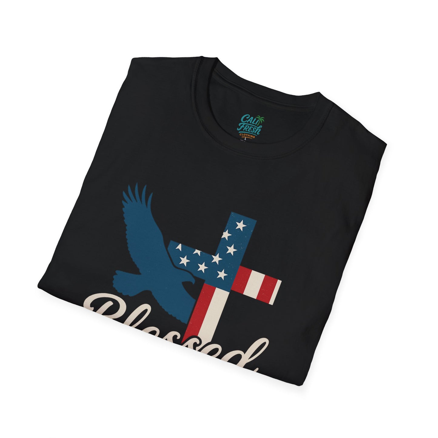 Blessed & Free Unisex T-Shirt | Inspirational American Flag Tee, Faith-Based Gift, Patriotic Apparel, Comfort Fit, Everyday Wear