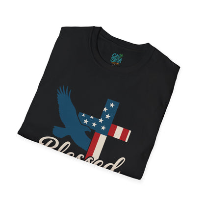 Blessed & Free Unisex T-Shirt | Inspirational American Flag Tee, Faith-Based Gift, Patriotic Apparel, Comfort Fit, Everyday Wear