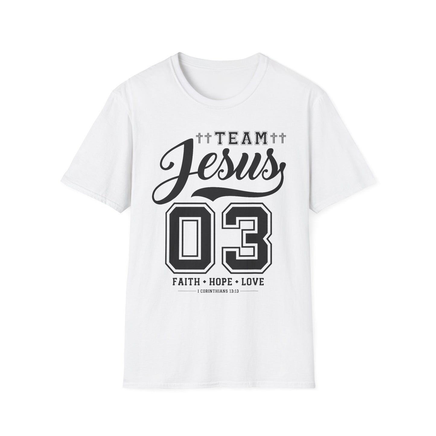 Team Jesus Unisex Softstyle T-Shirt - Faith Hope Love Graphic Tee, Christian Apparel, Church Event Wear, Gift for Believers, [...]
