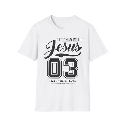 Team Jesus Unisex Softstyle T-Shirt - Faith Hope Love Graphic Tee, Christian Apparel, Church Event Wear, Gift for Believers, [...]