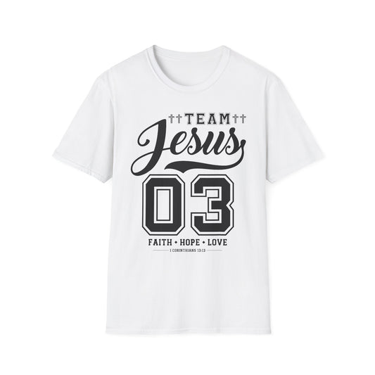 Team Jesus Unisex Softstyle T-Shirt - Faith Hope Love Graphic Tee, Christian Apparel, Church Event Wear, Gift for Believers, [...]
