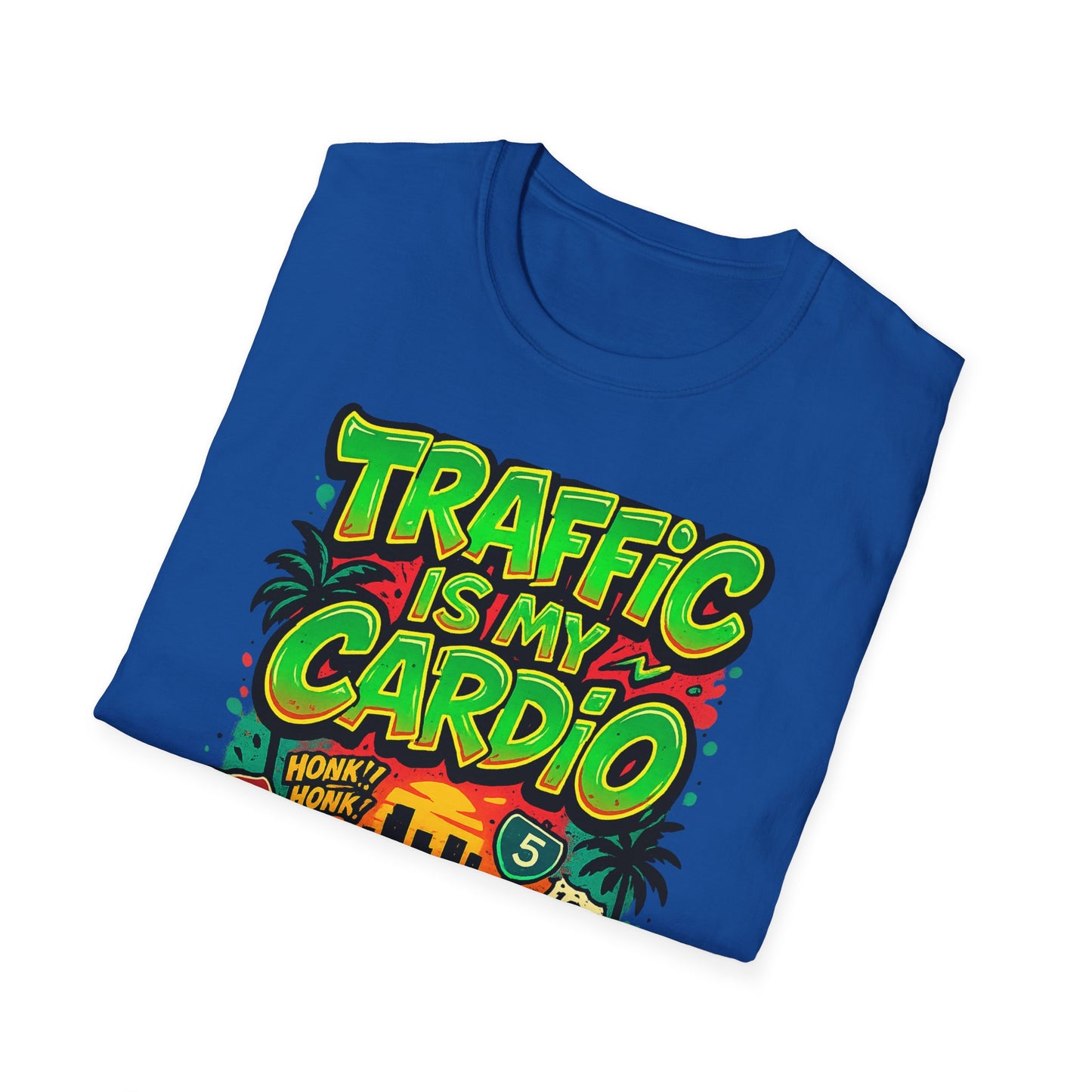 Traffic Is My Cardio T-Shirt, Fun Graphic Tee, Unisex Humor Shirt, Casual Wear, Gift for Drivers, Car Enthusiast Apparel