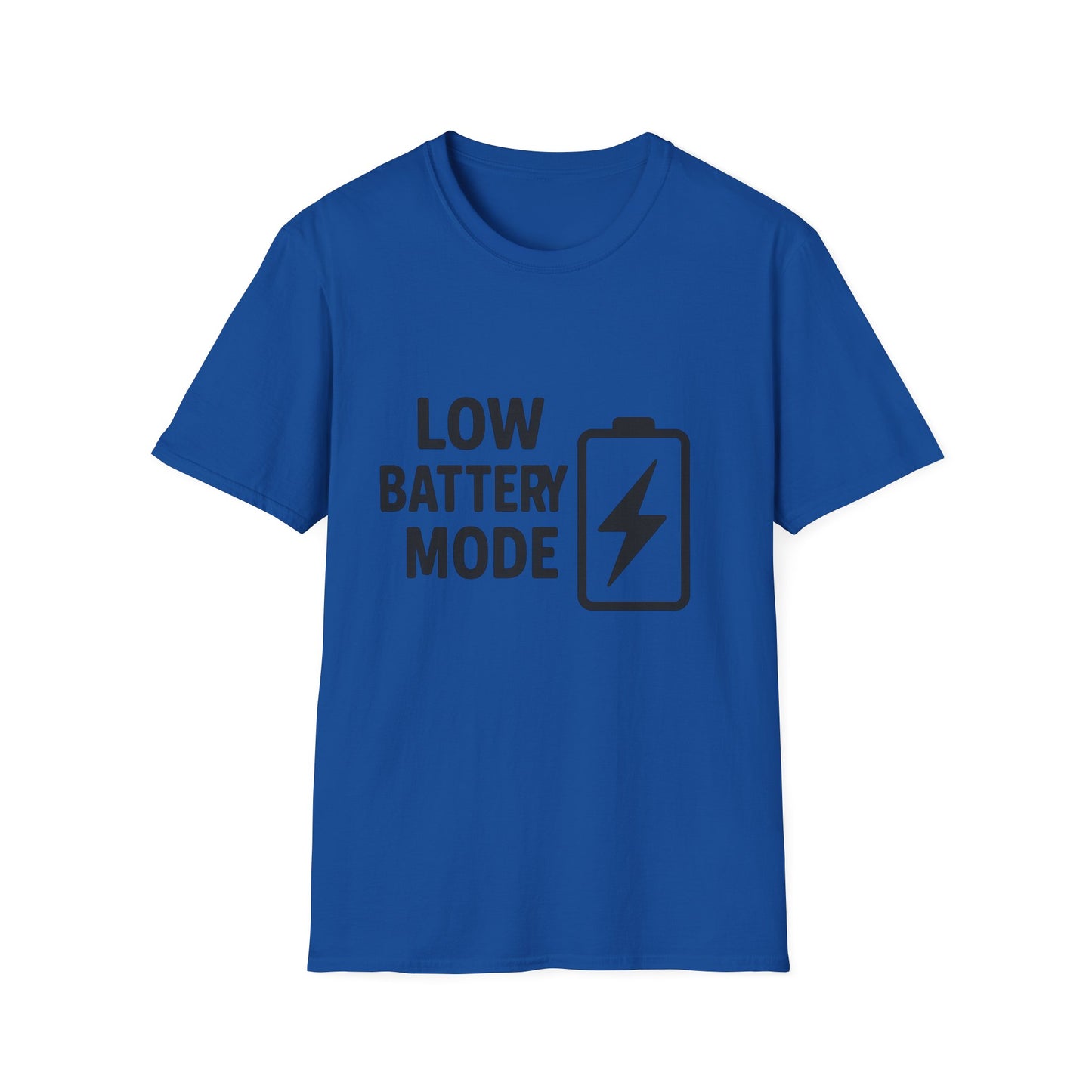 Low Battery Mode Unisex Softstyle T-Shirt, Gift for Tech Lovers, Casual Wear, Funny Tee, Great for Birthdays, Geek Culture