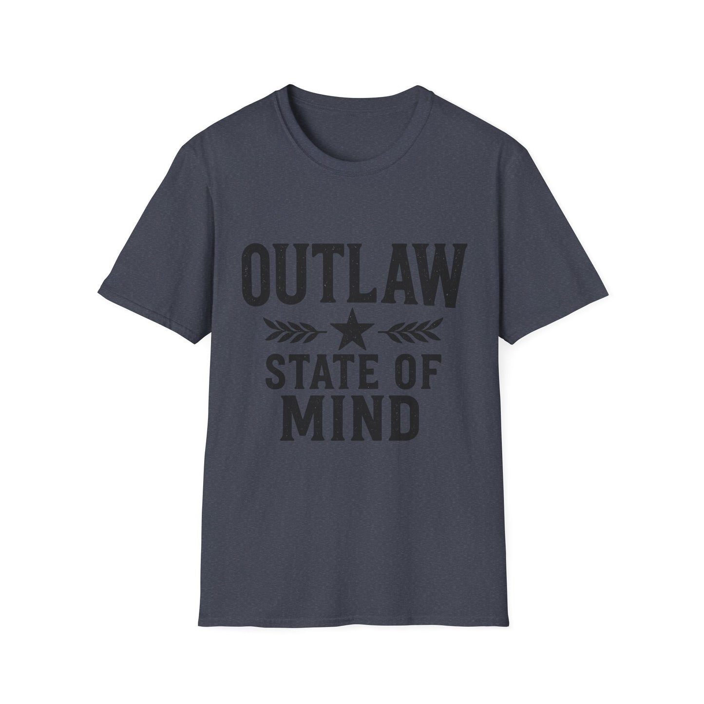 Unisex Outlaw State of Mind T-Shirt, Casual Tee, Gift for Rebels, Comfy Shirt, Festival Wear, Statement Apparel