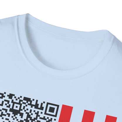 Patriotic QR Code Tee - Unisex Softstyle T-Shirt, Summer Wear, 4th of July, Casual Style, Graphic Tee, Gift Idea