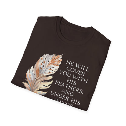 Faith-Inspired Unisex Softstyle T-Shirt – Psalm 91:4