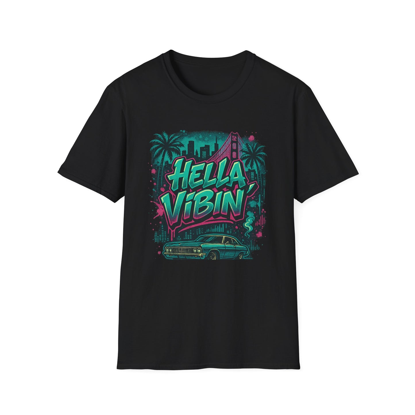 Hella Vibin' Unisex Softstyle T-Shirt, Summer Vibes, Festival Wear, Gift for Friends, Casual Lifestyle, Retro Design