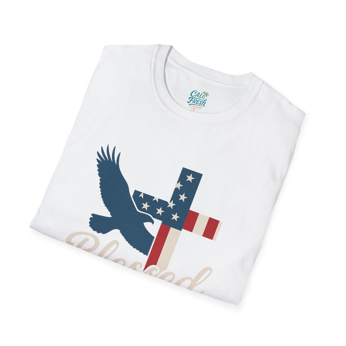Blessed & Free Unisex T-Shirt | Inspirational American Flag Tee, Faith-Based Gift, Patriotic Apparel, Comfort Fit, Everyday Wear