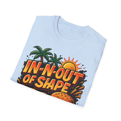 In-N-Out of Shape T-Shirt, Fun Graphic Tee, Perfect Gift for Food Lovers, Casual Wear, Summer Style