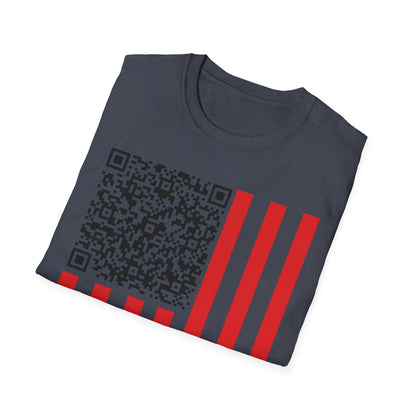 Patriotic QR Code Tee - Unisex Softstyle T-Shirt, Summer Wear, 4th of July, Casual Style, Graphic Tee, Gift Idea