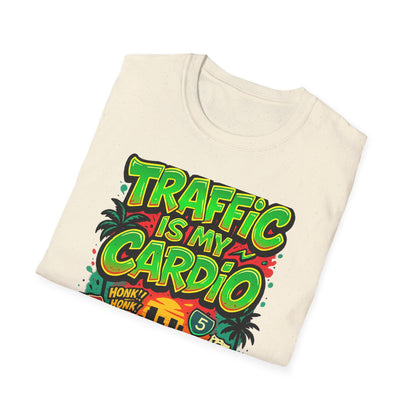 Traffic Is My Cardio T-Shirt, Fun Graphic Tee, Unisex Humor Shirt, Casual Wear, Gift for Drivers, Car Enthusiast Apparel