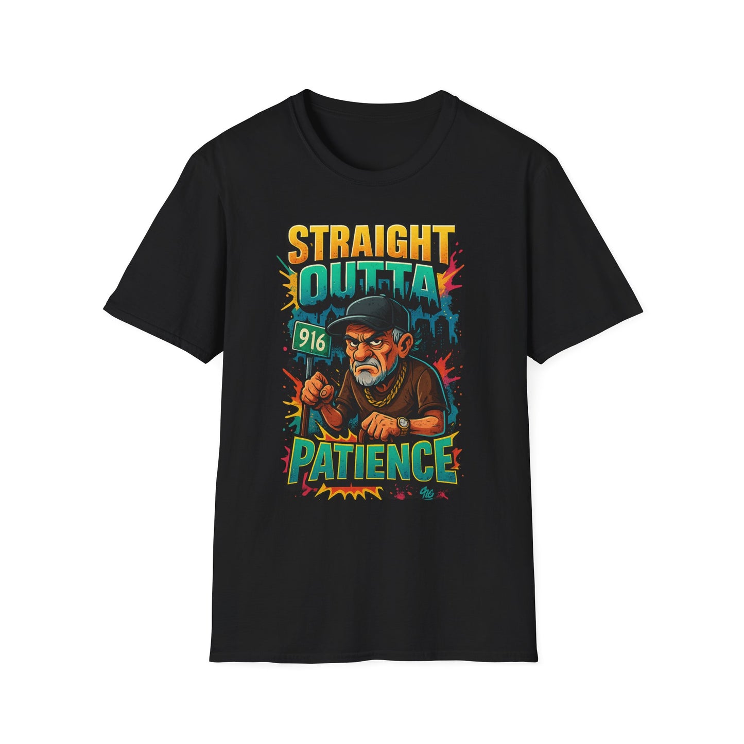 Straight Outta Patience Unisex T-Shirt - Funny Graphic Tee for Men and Women, Gift for Birthdays, Anniversaries, Casual Wear, Humor Fashion