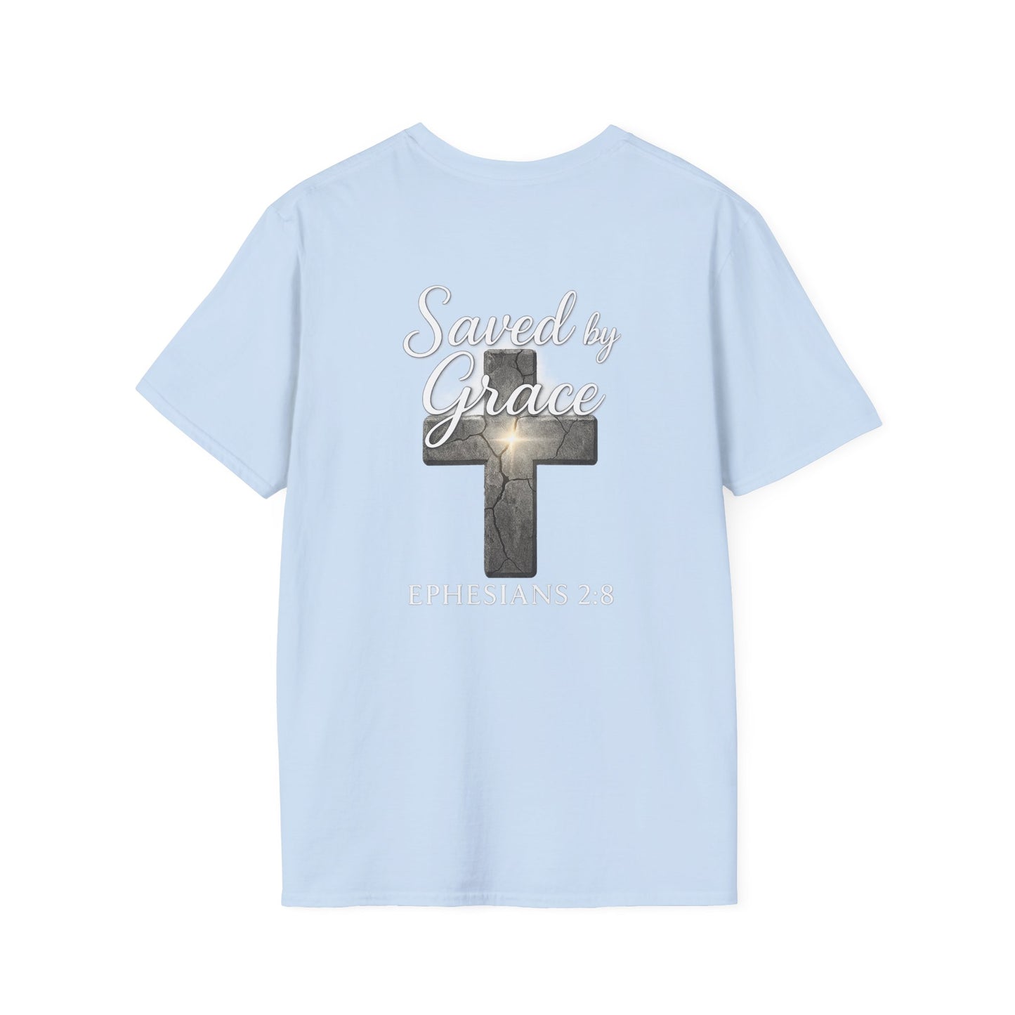 Christian Graphic Tee, Saved by Grace Shirt, Ephesians 2:8 T-Shirt, Unisex Faith Apparel, Inspirational Clothing