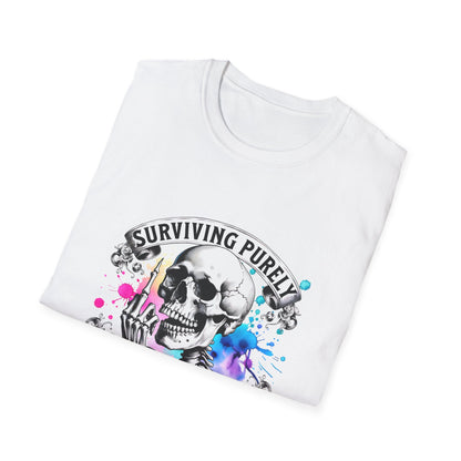 Surviving Purely Out of Spite T-Shirt | Inspirational Graphic Tee, Gift for Friends, Cool Casual Wear, Artistic Skull Design