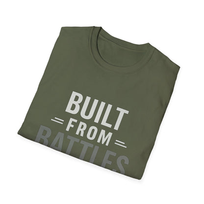 Resilient Spirit Unisex T-Shirt - Built from Battles Inspiration, Motivational Tee, Gift for Strength, Everyday Wear, Inspirational Apparel