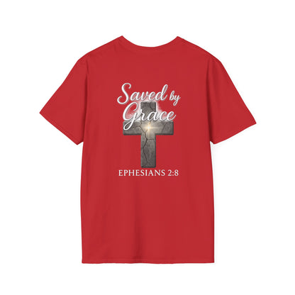 Christian Graphic Tee, Saved by Grace Shirt, Ephesians 2:8 T-Shirt, Unisex Faith Apparel, Inspirational Clothing