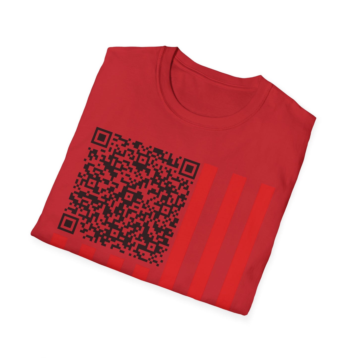 Patriotic QR Code Tee - Unisex Softstyle T-Shirt, Summer Wear, 4th of July, Casual Style, Graphic Tee, Gift Idea