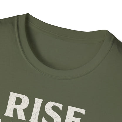 Unisex Skull Graphic Tee - Rise Above All, Unique Softstyle T-Shirt for Casual Wear, Gift for Friends, Trendy Streetwear