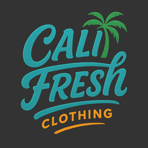 Cali Fresh Clothing logo with palm tree on a white background