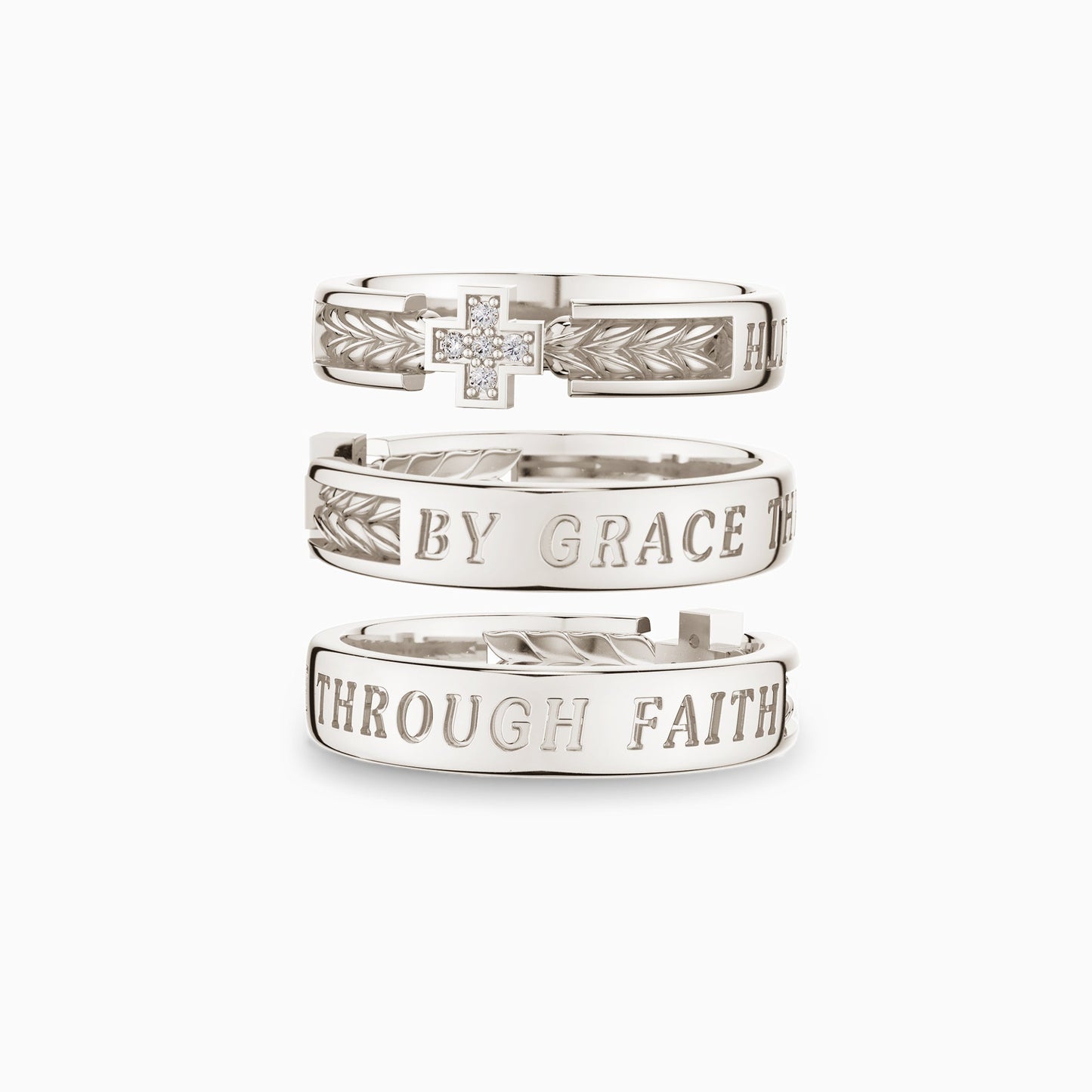 By Grace Through Faith Cross Statement Ring
