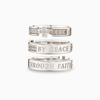 By Grace Through Faith Cross Statement Ring